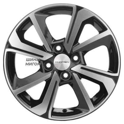 Диски Khomen Wheels 6x15/4x100 ET39 D56.6 KHW1501 (Cobalt) Black-FP