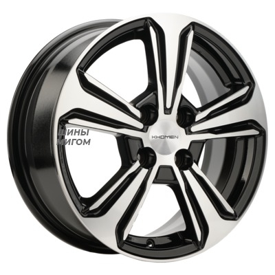 Диски Khomen Wheels 6x15/4x100 ET45 D56.6 KHW1502 (Nexia) Black-FP