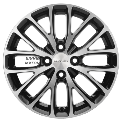 Диски Khomen Wheels 6x15/4x100 ET50 D60.1 KHW1506 (Vesta) Black-FP