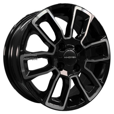 Диски Khomen Wheels 5.5x14/4x100 ET43 D67.1 KHW1406 (Solaris/Logan/Rio) Black-FP