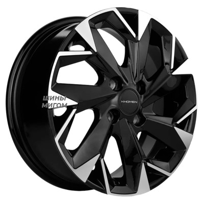 Диски Khomen Wheels 6x15/4x100 ET40 D60.1 KHW1508 (Logan/Sandero) Black-FP
